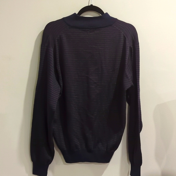 Peter Millar 100% Merino wool striped 1/4zip - Picture 5 of 7